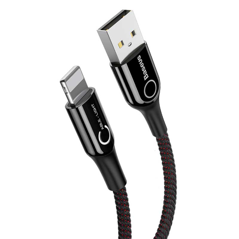 Baseus C-shaped Lightning Intelligent power-off Cable Black