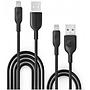 RAVPower 1*3ft/0.9m+1*6ft/1.8m USB Cable with lightning Connector Charge & Sync - BLACK