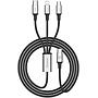 Baseus Rapid Series Type-C 3-1 Cable 1.2M For Micro+Lightning+Type-C Silver+Black