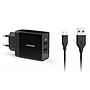 Anker PowerPort+ 2-Port USB Charger Black + 3ft mi