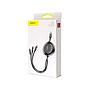 Baseus Golden Loop Three-in-One Elastic Data Cable USB for M+L+T 3.5A 1.2m Black